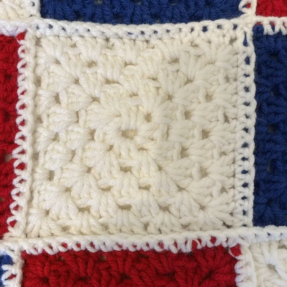 Granny Square Vtg Handmade 35 x 35